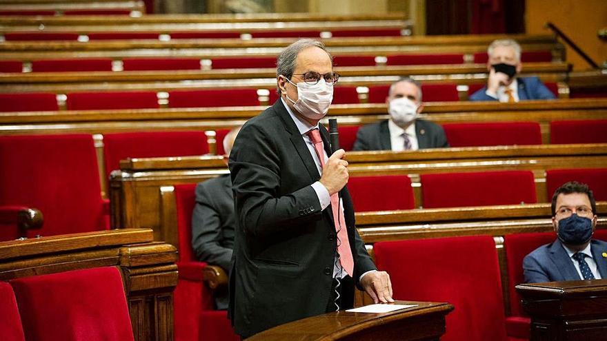 El president de la Generalitat, Quim Torra, en una intervenció al Parlament.