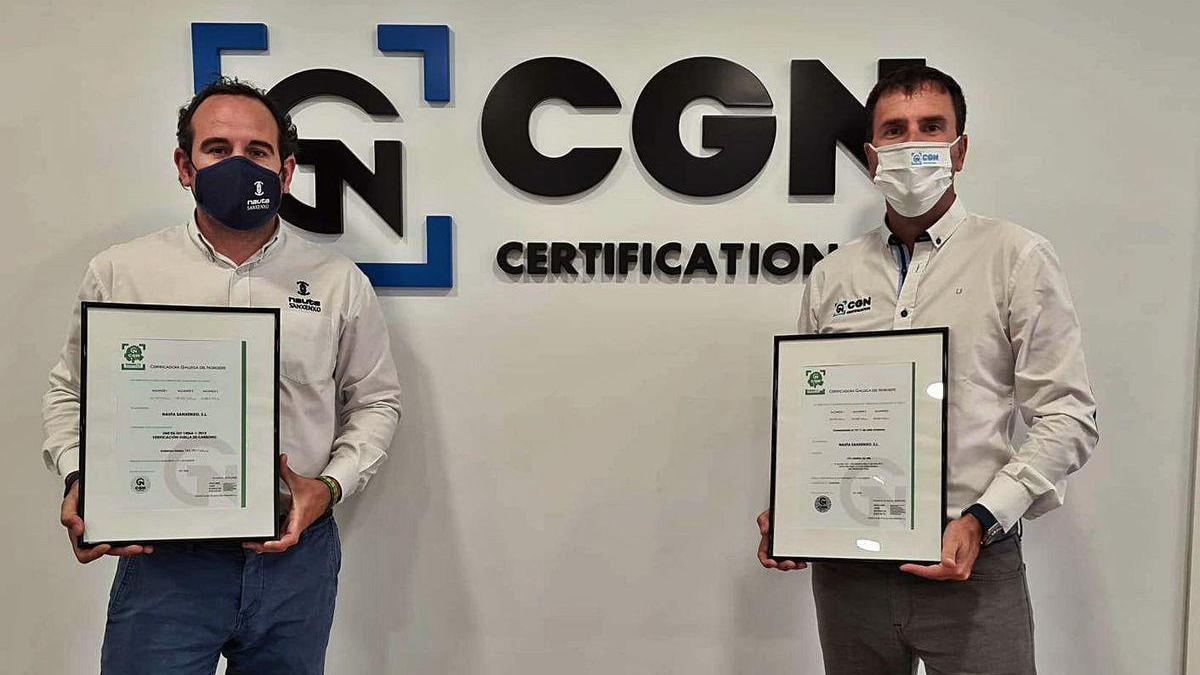 Recogida del certificado de medición de gases efecto invernadero.