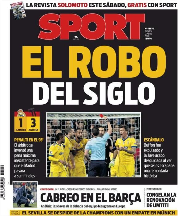 Portadas deportivas 12 de abril de 2018