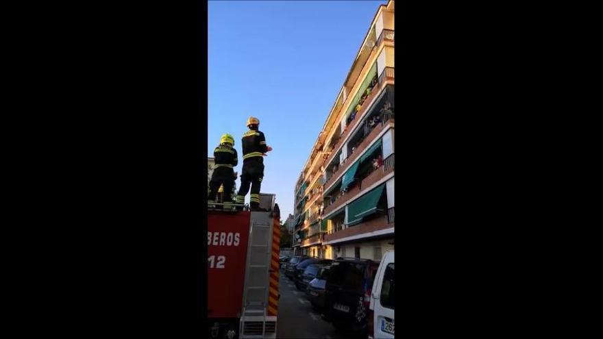 Los bomberos y la Policía Local de Alicante felicitan el cumpleaños a una enfermera con coronavirus