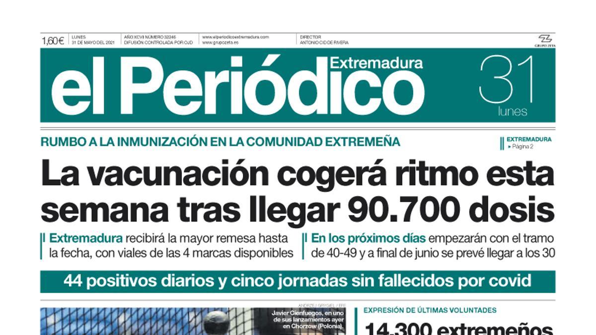 Consulta la portada correspondiente al día 31 de mayo del 2021