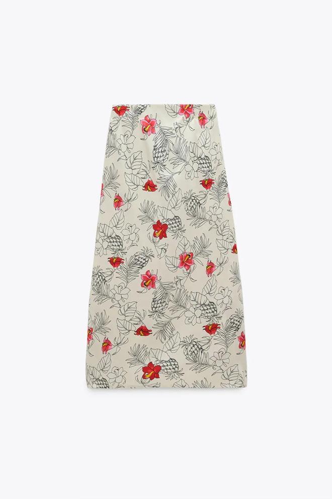 Falda estampada con nudo