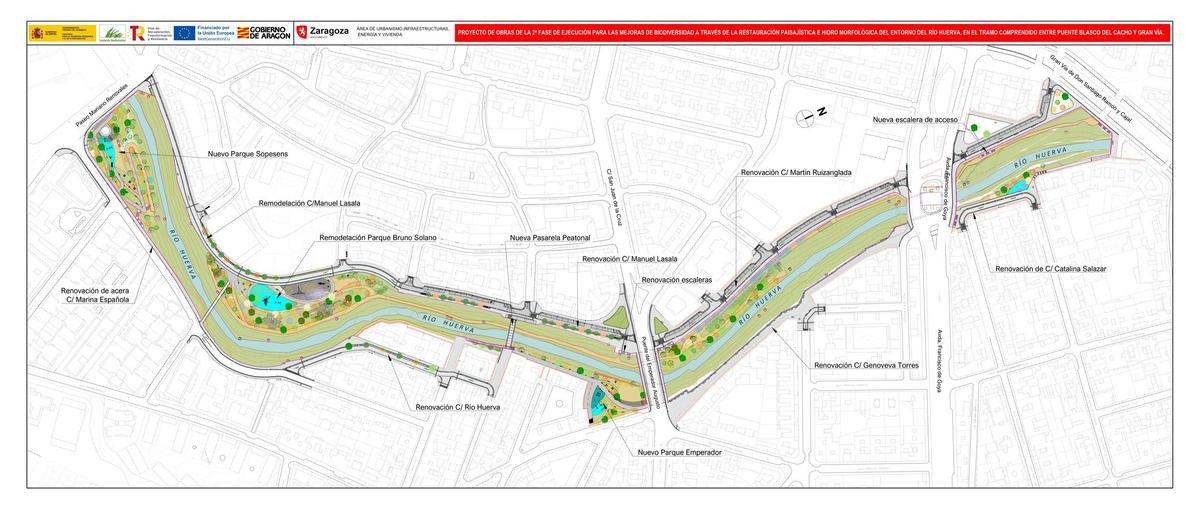 Planos de la renovación del primer tramo, entre los viveros y Gran Vía.