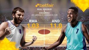 Real Madrid Baloncesto vs. MoraBanc Andorra: horario, TV, estadísticas, clasificación y pronósticos