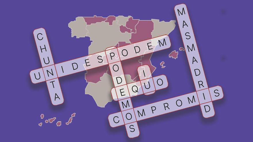 El espacio a la izquierda del PSOE se divide en 14 marcas en las elecciones autonómicas | Mapa