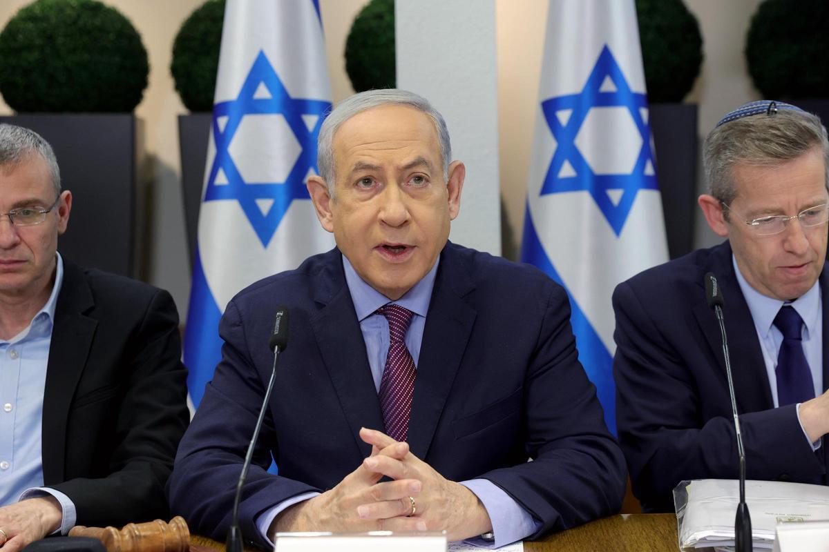 El primer ministro israelí, Binyamín Netanyahu, durante una reunión del Gabinete.