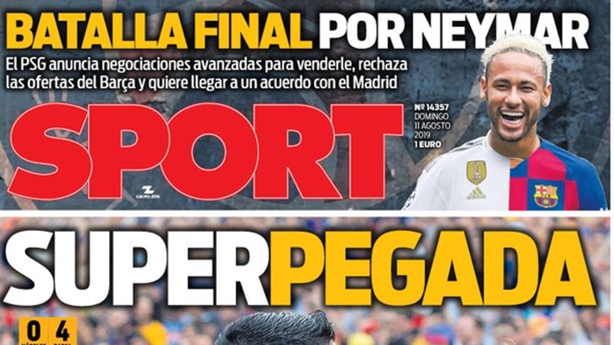 La portada de SPORT de este domingo