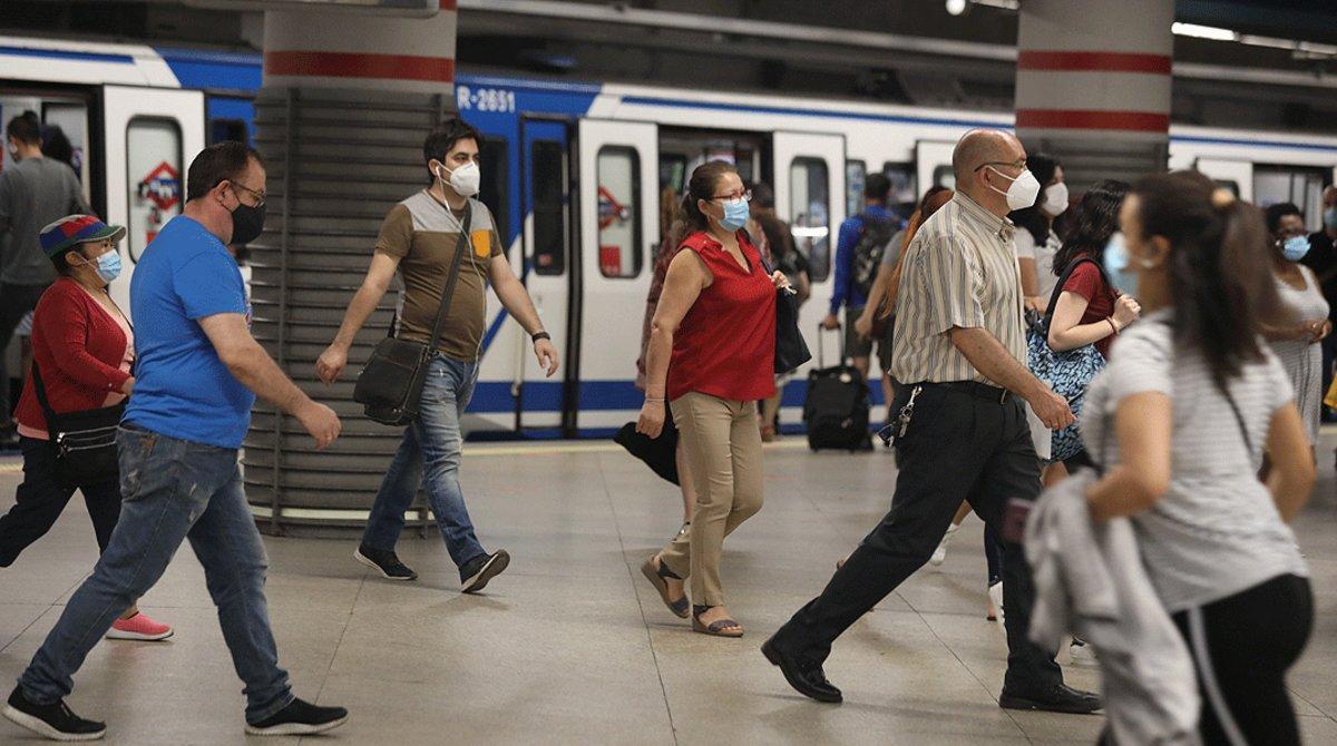 La estación de metro de Atocha, en Madrid, muy concurrida el 22 de junio. 