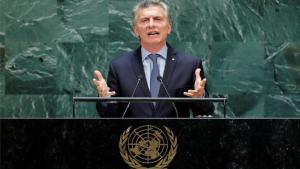 Mauricio Macri, presidente de Argentina en la Asamblea de las Naciones Unidas.