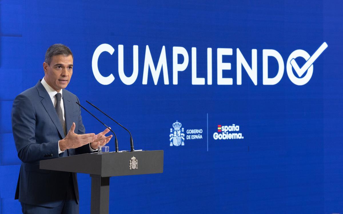 El presidente del Gobierno, Pedro Sánchez, comparece para hacer balance del curso político.