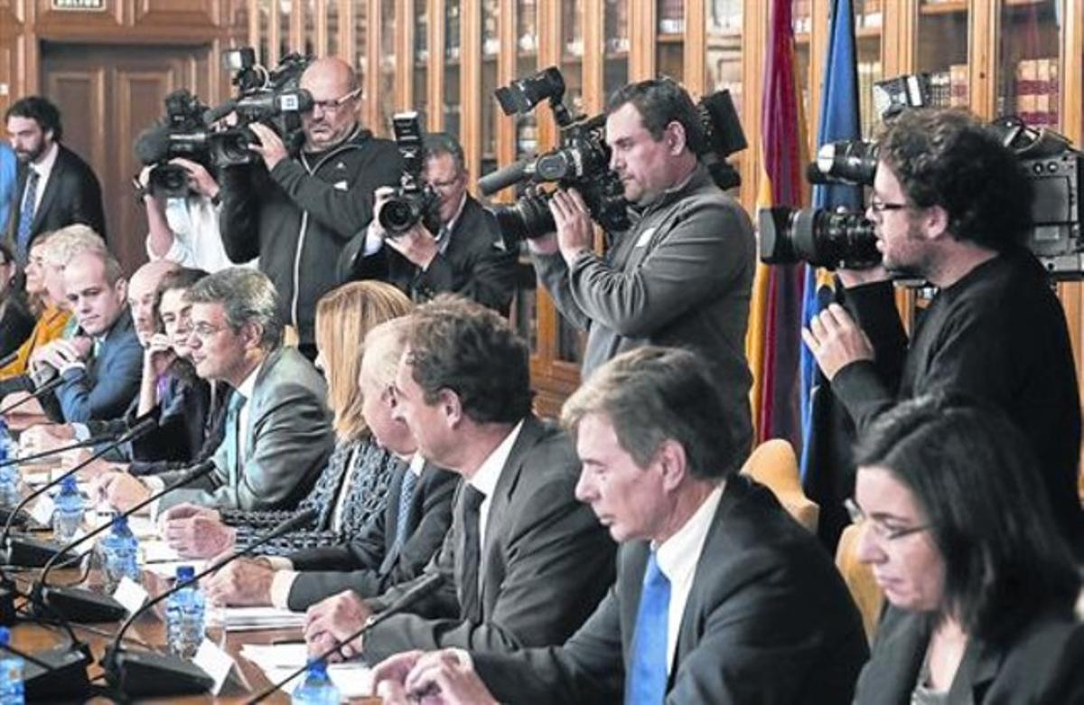 El ministre Rafael Catalá presideix la conferència sectorial de Justícia, ahir.