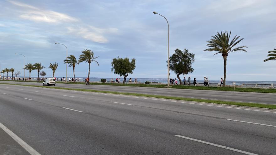 Borrasca Ciarán en Mallorca: Cierran el paso peatonal del Paseo Marítimo de Palma por el fuerte viento