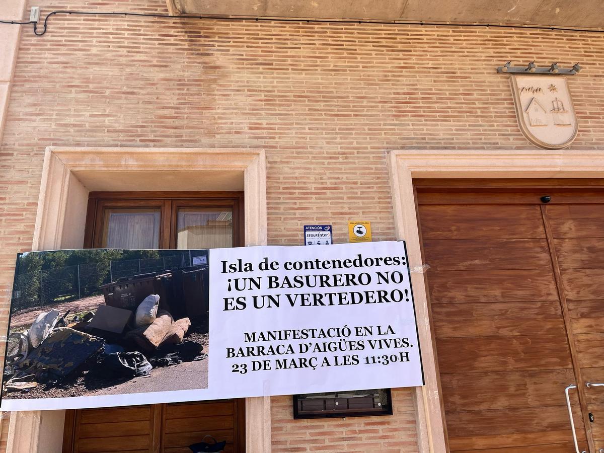 Una de las pancartas exhibidas en la protesta.
