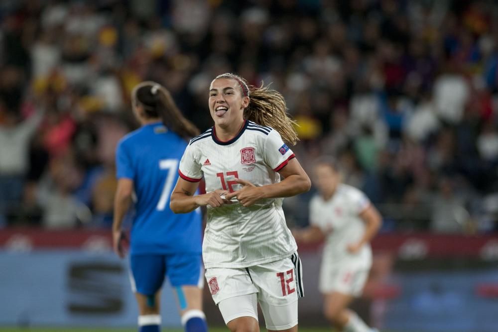 La selección española femenina, en Riazor