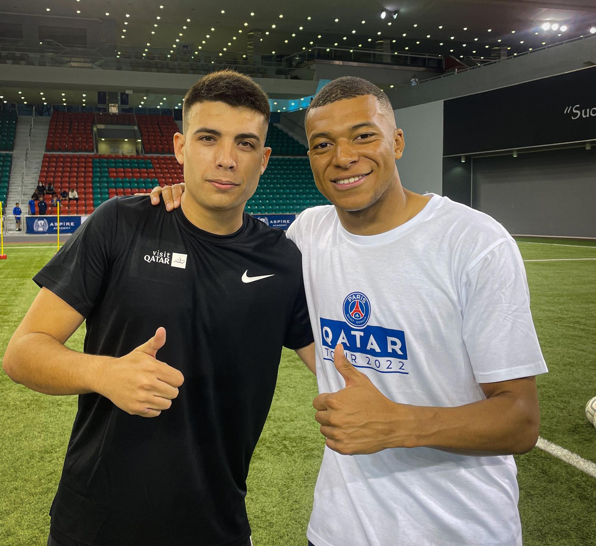 Kylian Mbappé con el CEO de Beiz Agency, Joan Marc Solsona