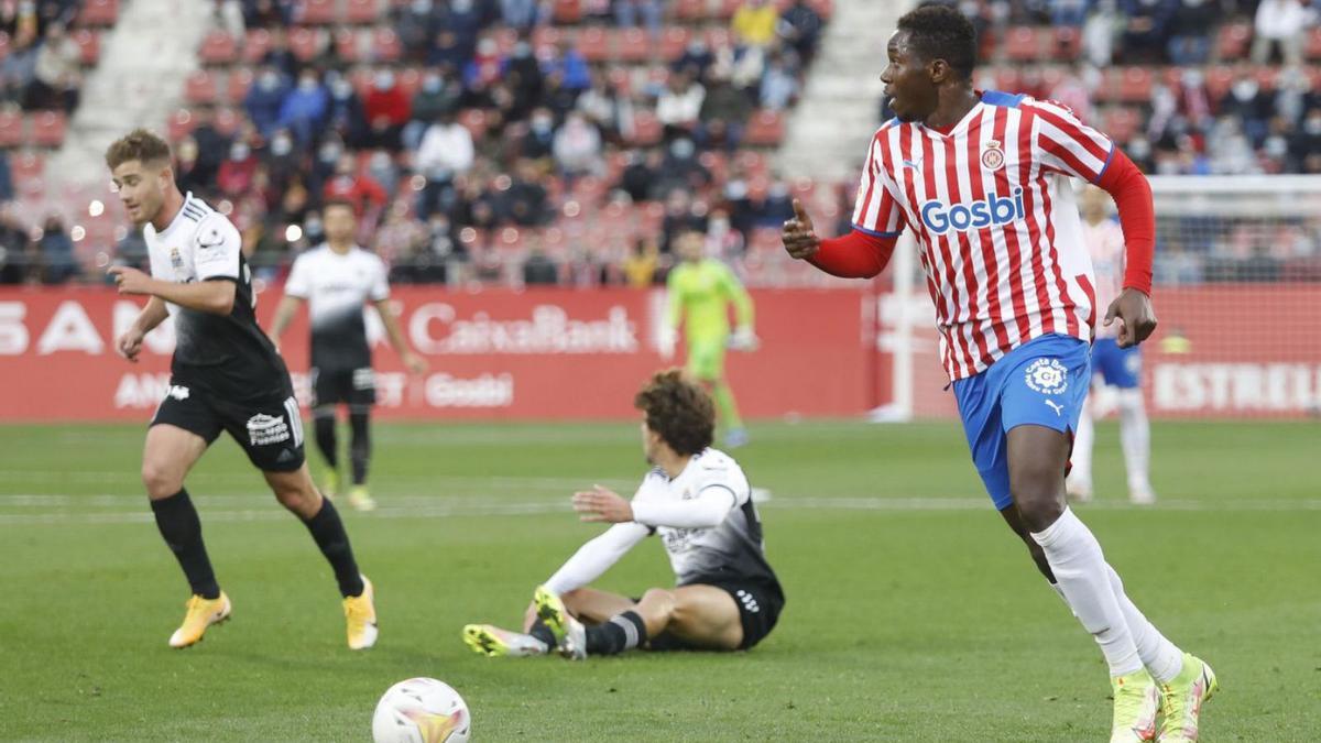 Ibrahima Kebé va gaudir ahir de la segona titularitat consecutiva.  | GIRONA FC