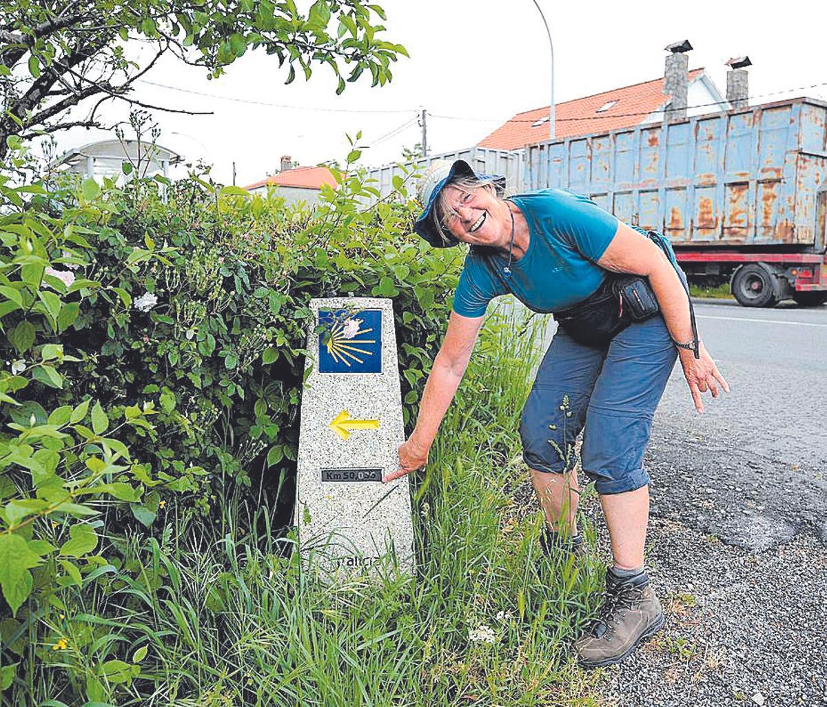 Una peregrina holandesa, en Bendoiro.