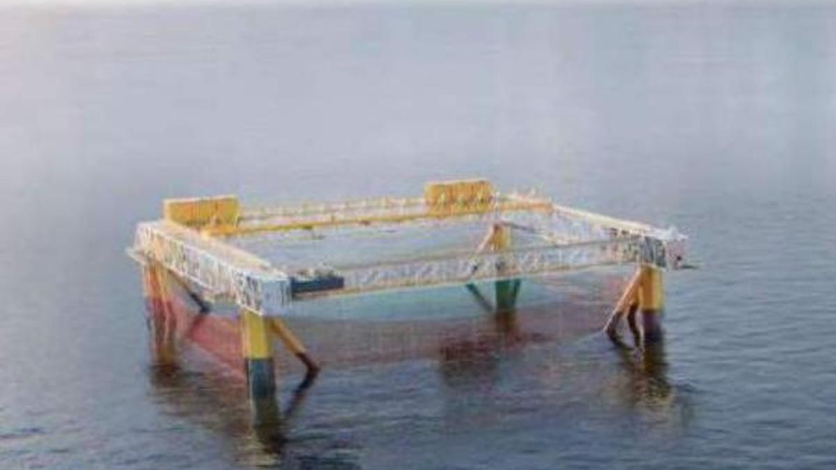 Una simulación de la futura granja de peces de Mazarrón.