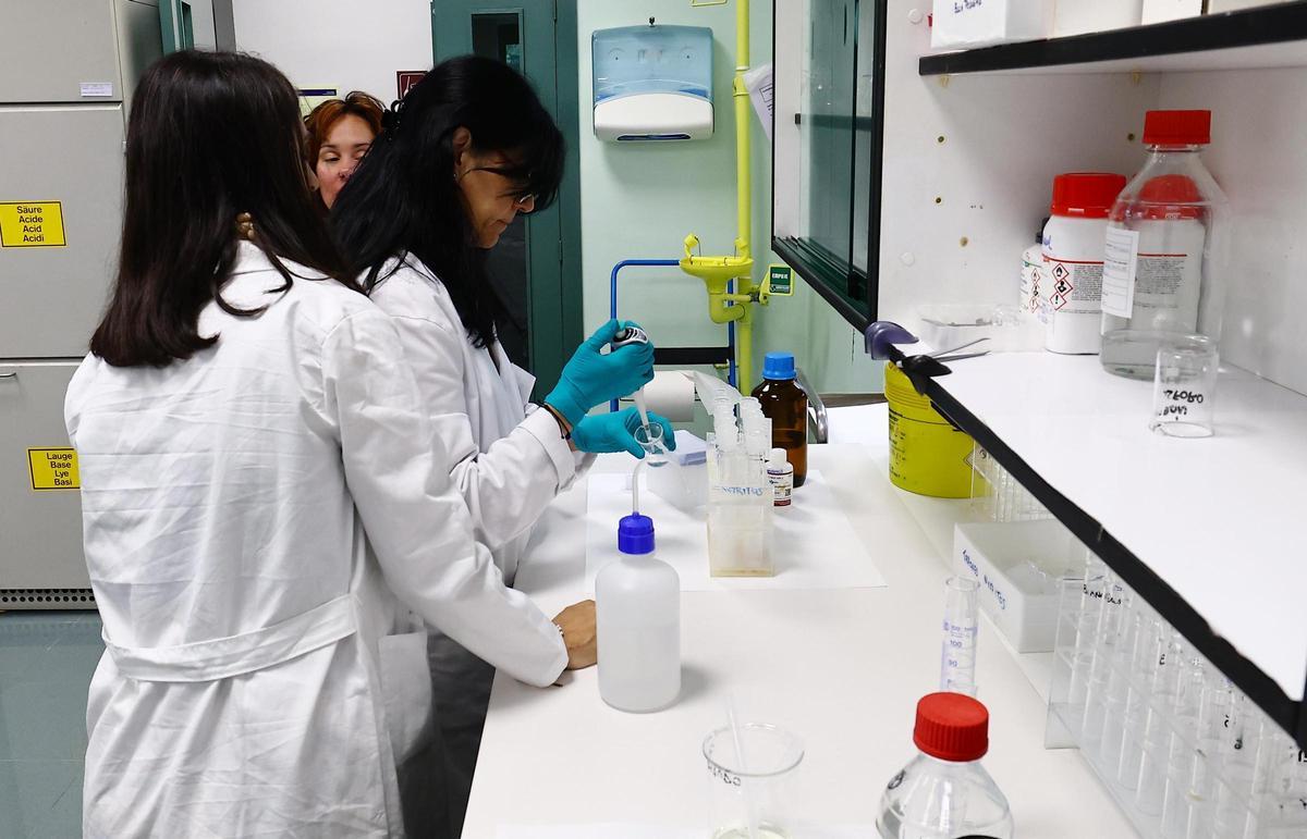Actividad en el laboratorio de control de aguas de la CHE.