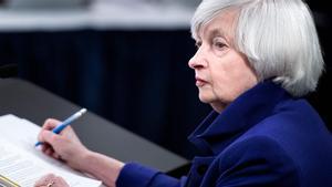 Janet Yellen durante una reunión. 