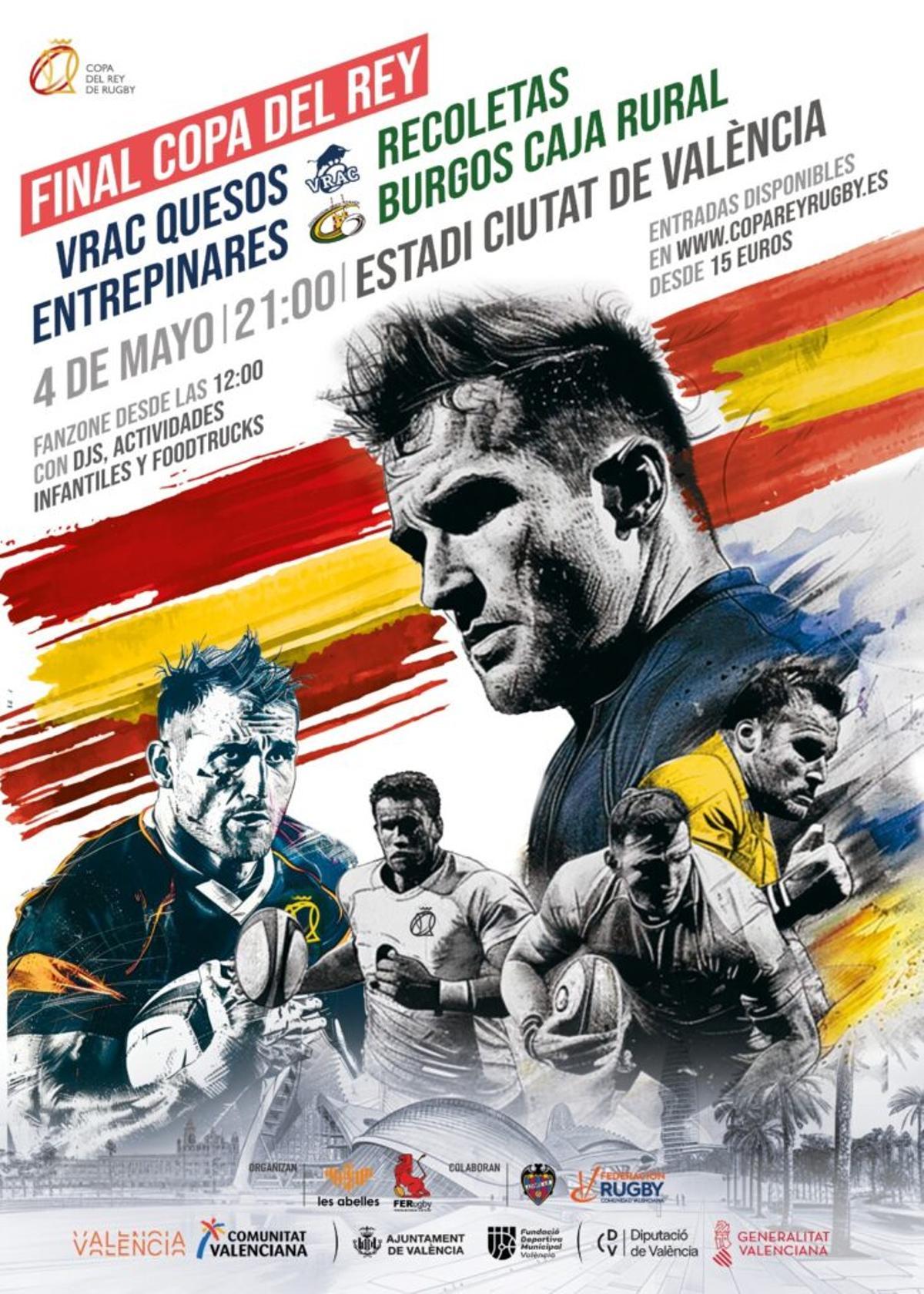 Cartel de la Final de Copa del Rey entre VRAC y Burgos en València