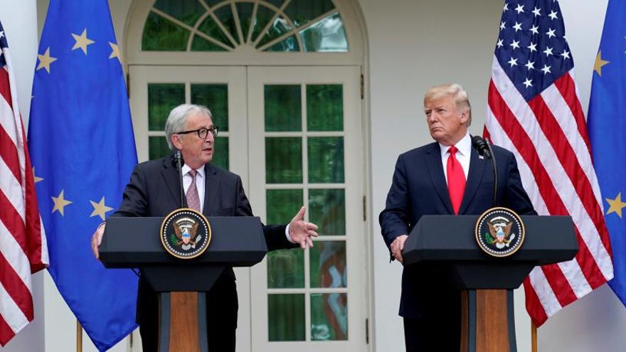 El president dels EUA, Donald Trump, i el de la Comissió Europea, Jean Claude Juncker