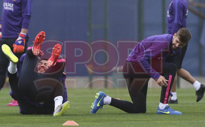 Entreno del FC Barcelona antes del clásico