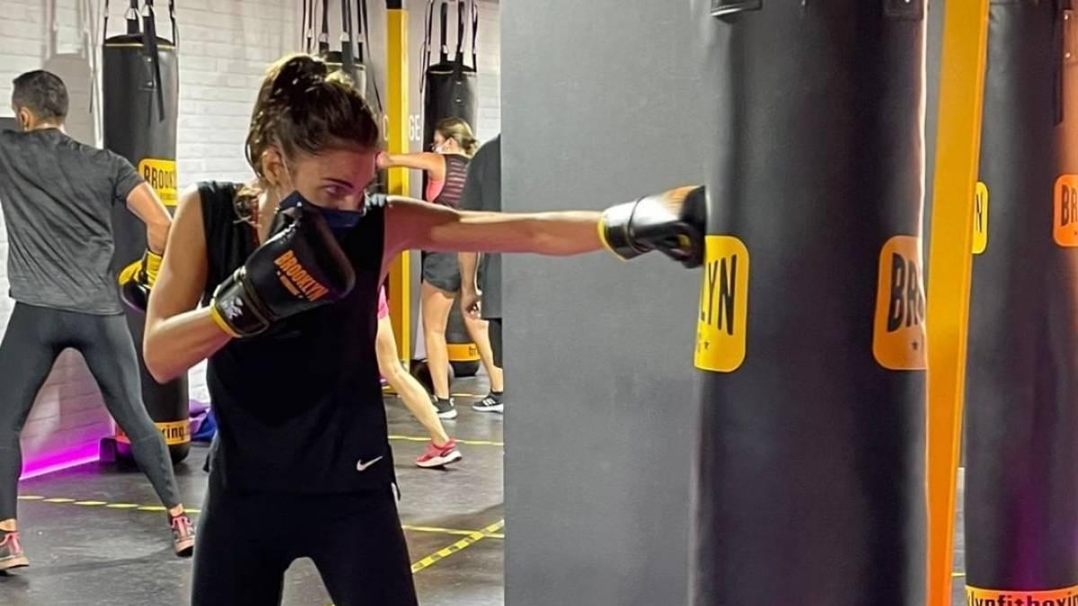 Amaia Salamanca se pone en forma con el fitboxing