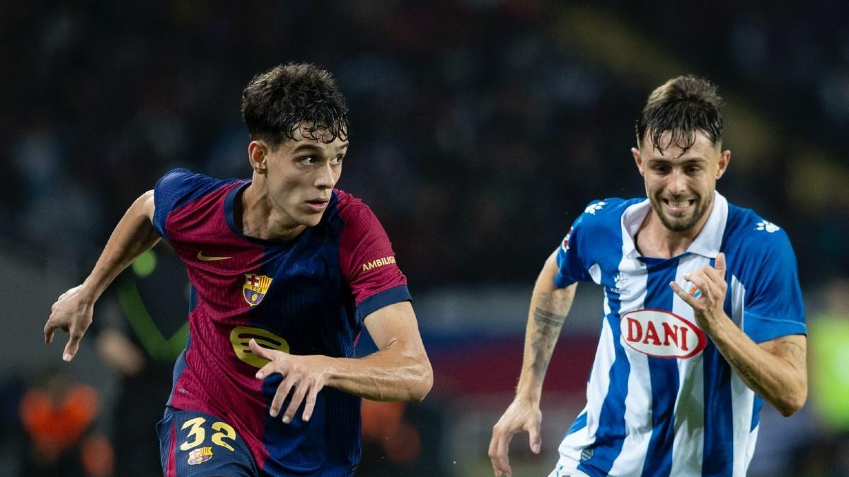 Héctor Fort fue titular ante el Espanyol