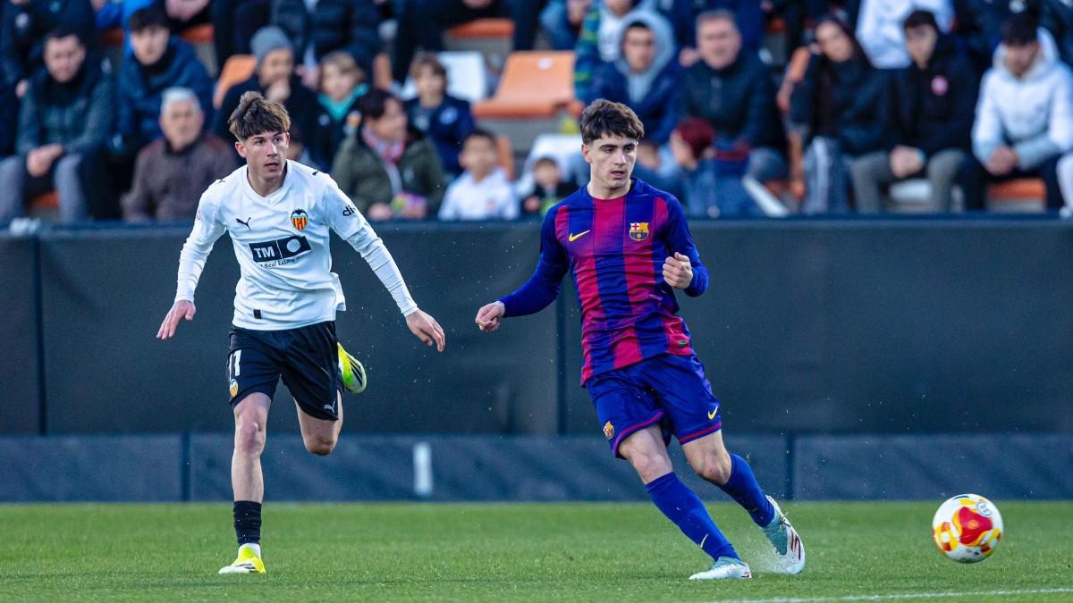 Guillem Víctor en el partido de Copa del Rey contra el Valencia