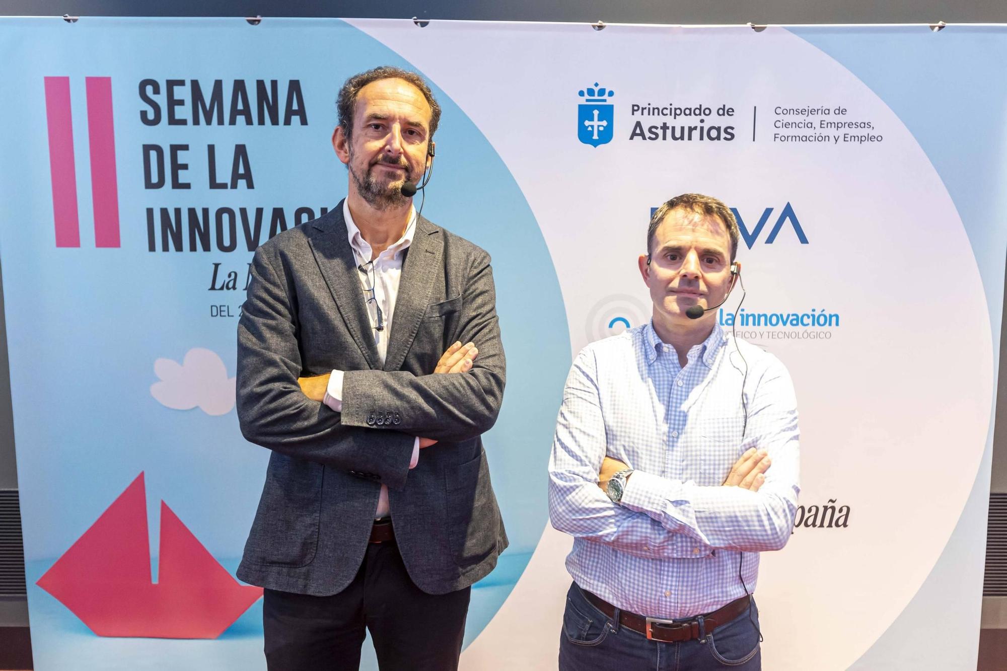 EN IMÁGENES | Juan Díaz y Sergio Serrano de ASINCAR, terceros ponentes en la II Semana de la Innovación de LA NUEVA ESPAÑA: “Acercamos la ciencia a la sociedad”