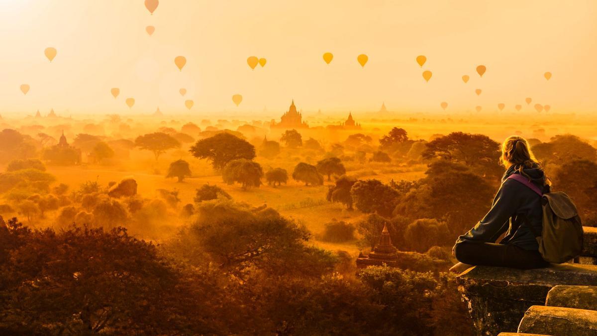 Globos en Bagan, Myanmar