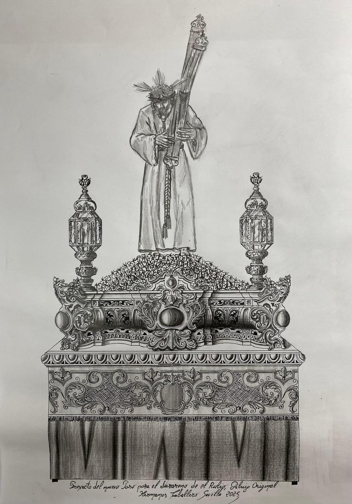 Boceto del futuro paso de Jesús Nazareno de El Rubio.