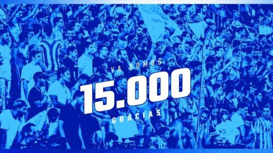 El Málaga CF celebra que ya ha alcanzado los 15.000 abonados