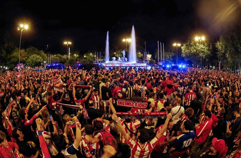 La celebración de la afición del Atlético
