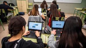 Aula de un instituto catalán.