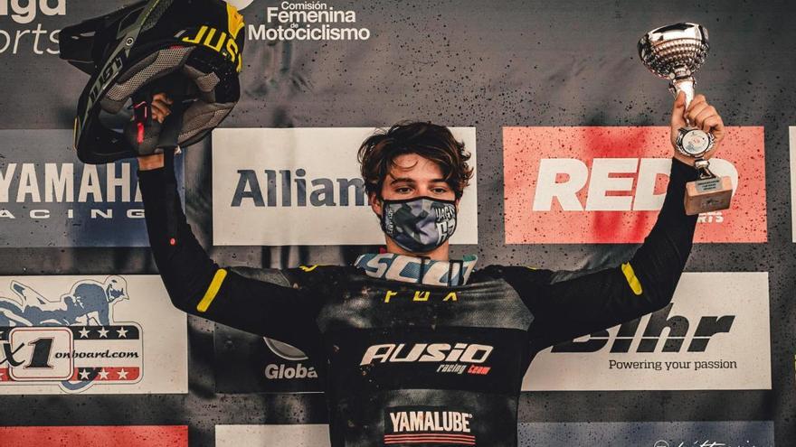 Yago Martínez, en el podio de una cita del Nacional.
