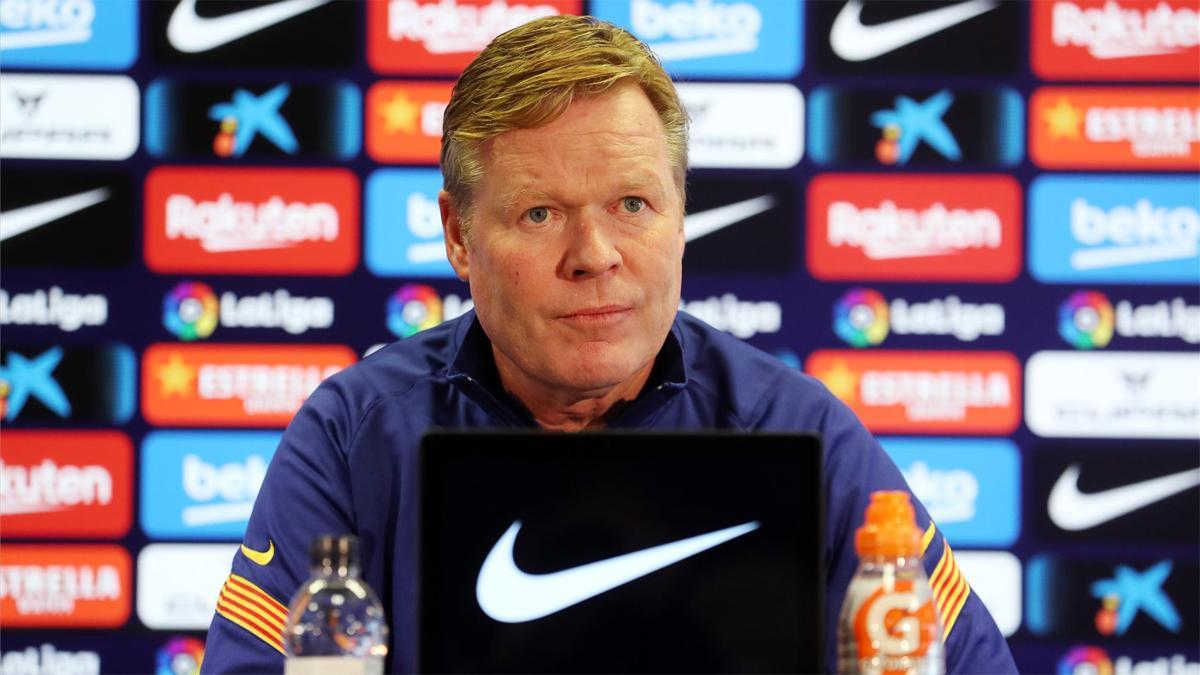 Koeman comparece en la sala de prensa de la Ciutat Esportiva Joan Gamper