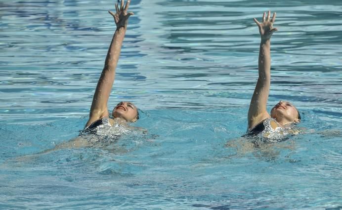 LAS PALMAS DE GRAN CANARIA A 28/05/2017. Natación sincronizada / Final de dúo libre y de dúo mixto de la competición internacional en la piscina  Metropole. FOTO: J.PÉREZ CURBELO