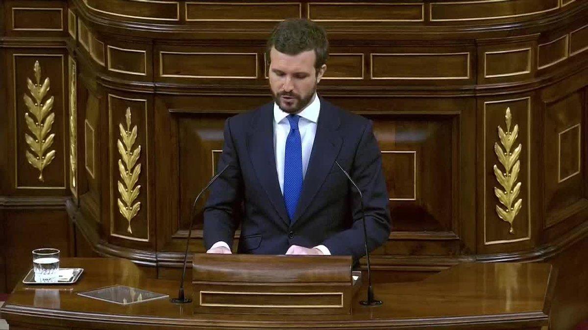 Casado dice a Sánchez que "no está solo" y que puede contar con el apoyo del PP