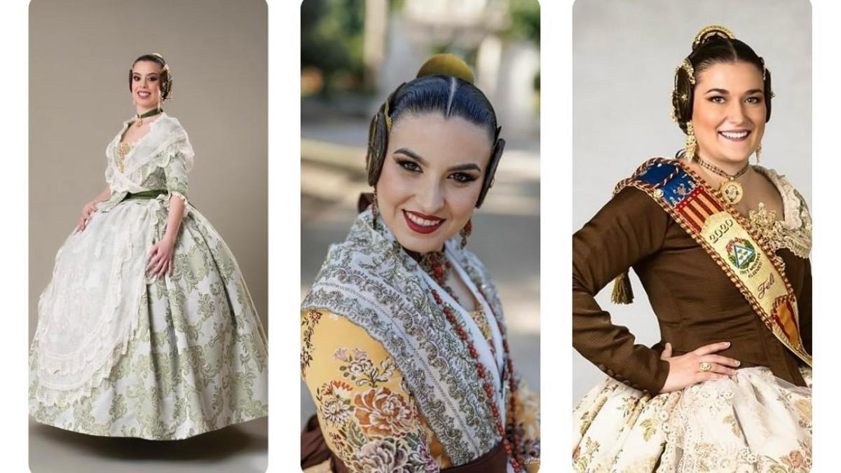 Cristina Bresó i Zapata, Isamar Borràs i Peiró y Felicidad Rosell i Alandete, candidatas a fallera mayor de Algemesí 2026.