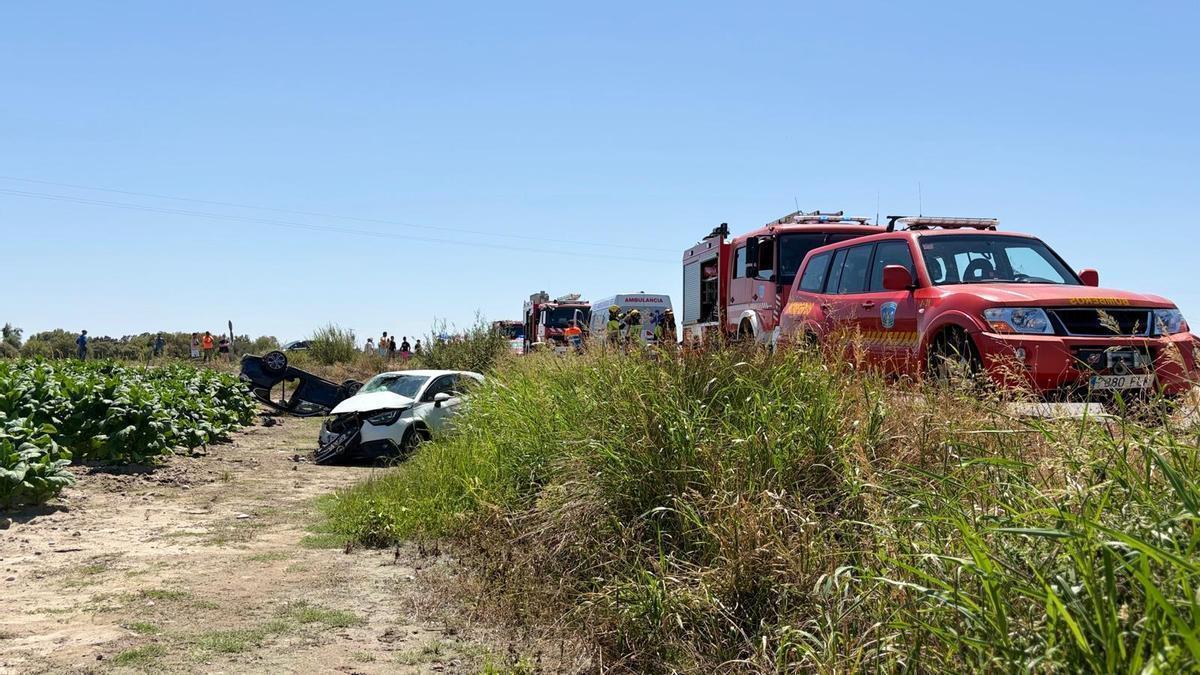 Imagen del accidente en las inmediaciones de Rosalejo.