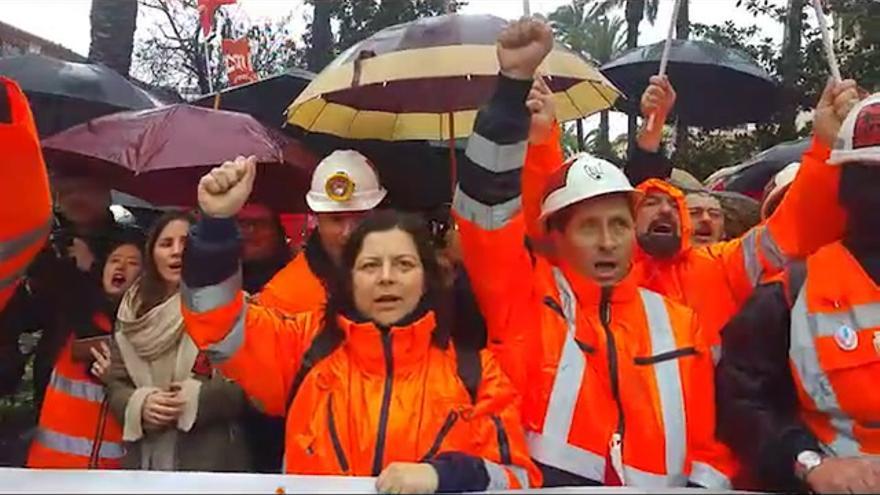 Minifestación de los mineros de Monesterio en Badajoz