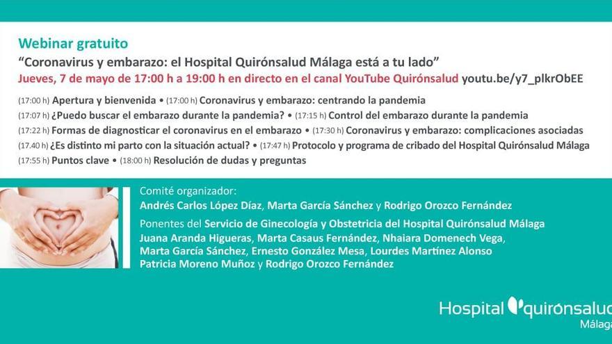 Quirónsalud Málaga organiza una sesión online para embarazadas ante el coronavirus