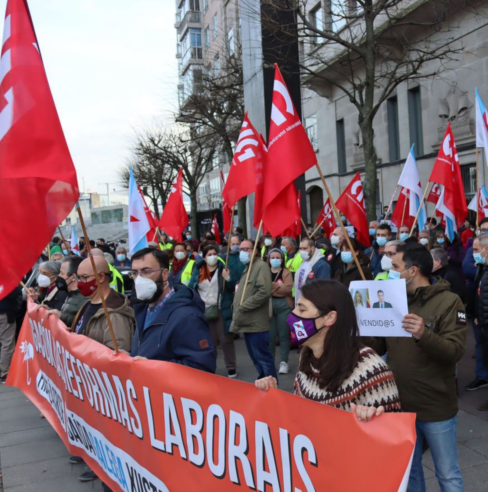 Manifestación ayer, en Vigo
