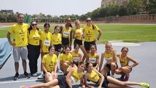 Podio del Club d'Atletisme Safor Teika en el Provincial Infantil disputado en València