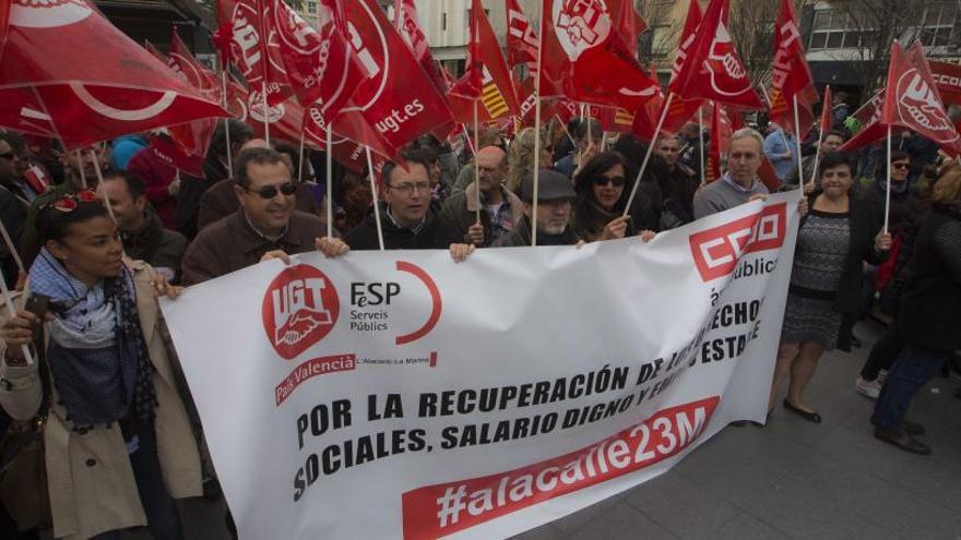 Imagen de archivo de una manifestación sindical para mejorar los salarios