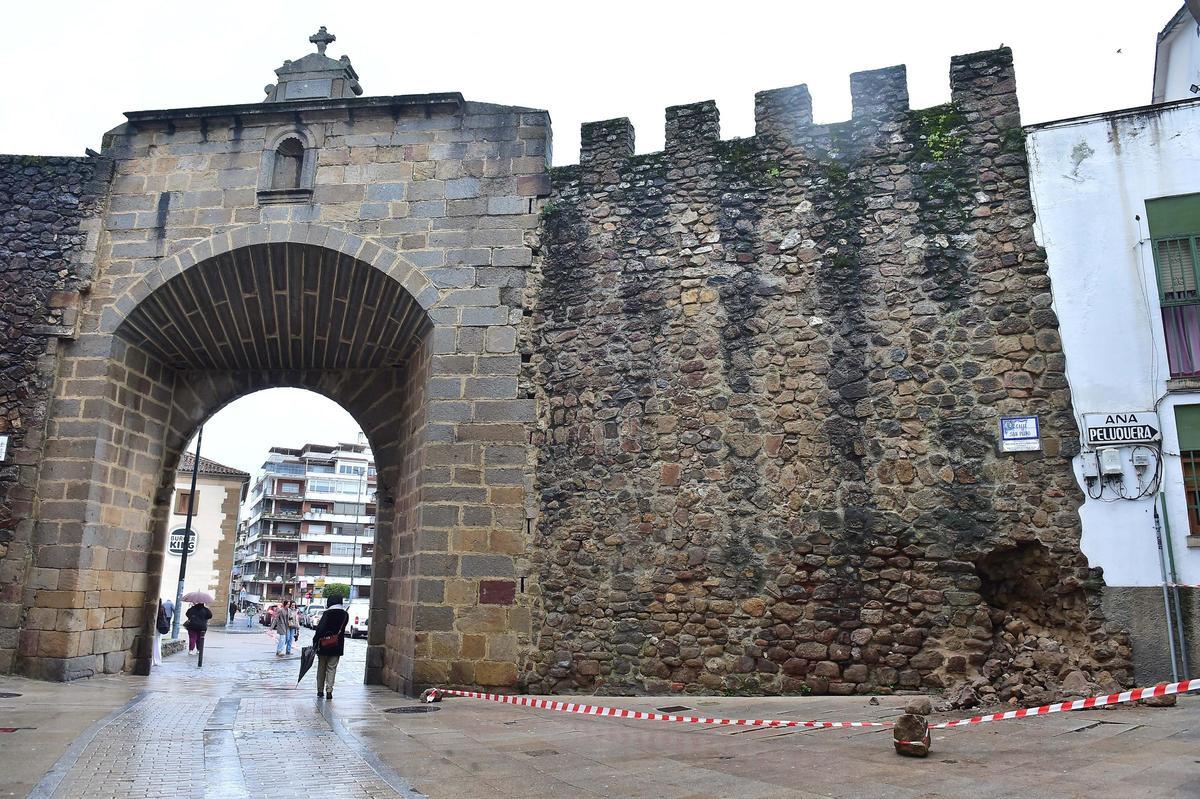 Fotogalería | Derrumbe de parte de la muralla de la puerta del Sol de Plasencia Fotogalería | Derrumbe de parte de la muralla de la puerta del Sol de Plasencia