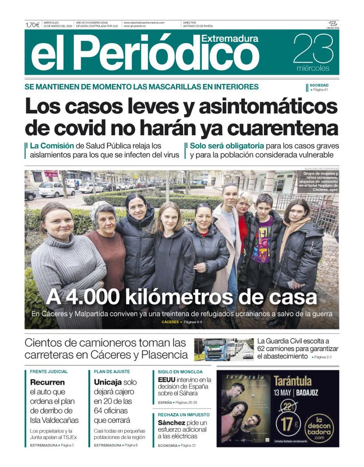 Consulta la portada correspondiente al día 23 de marzo del 2022