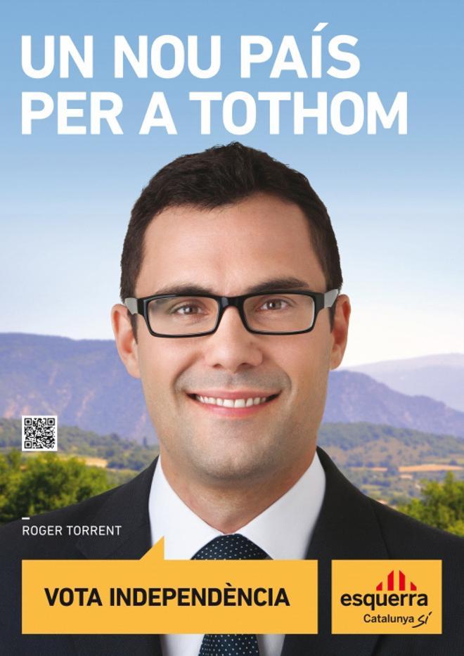 Cartel de Roger Torrent para las elecciones autonómicas de Cataluña